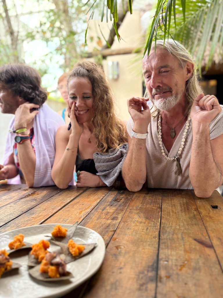 Guests at dinner table